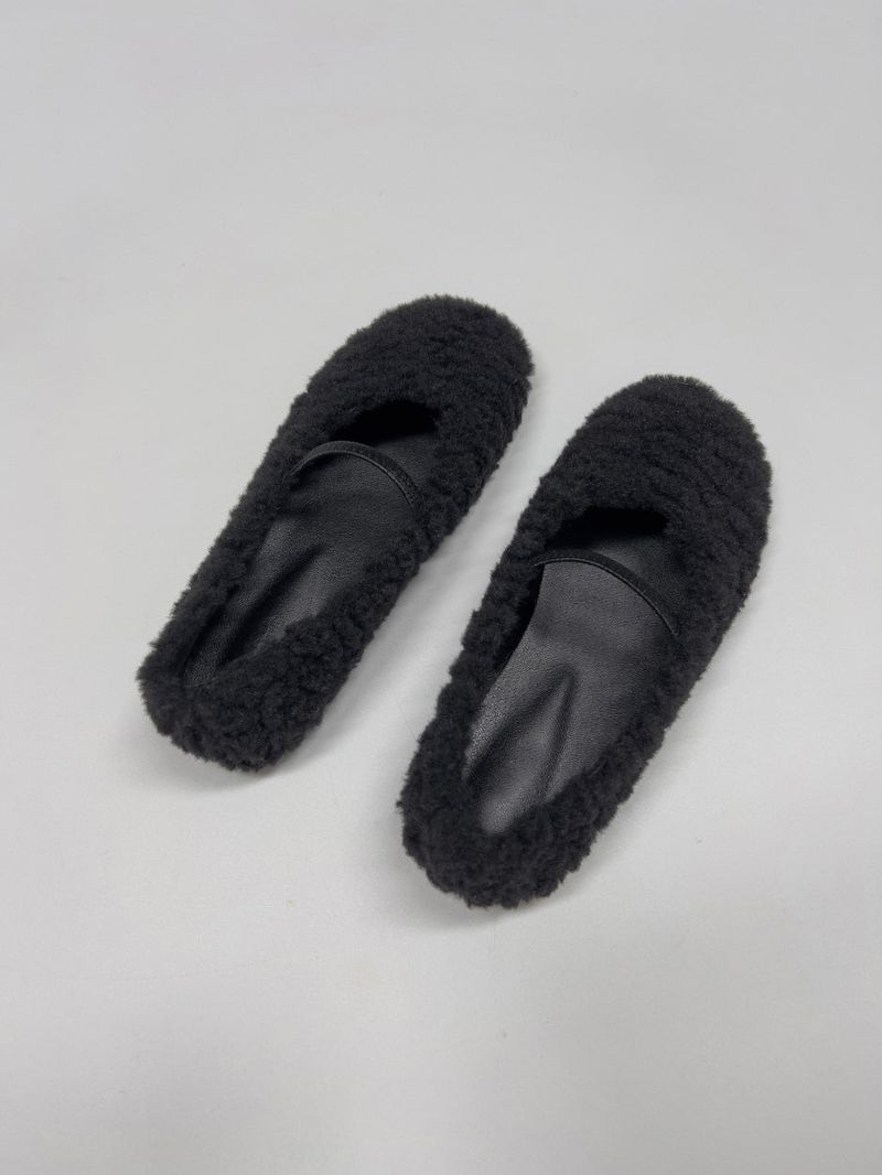 Shearling Mary Jane Flat Shoes