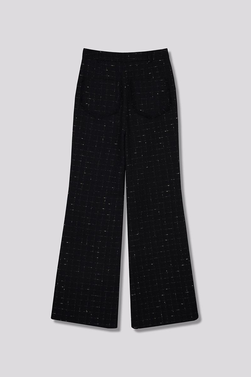Glitter Tweed Pants Black