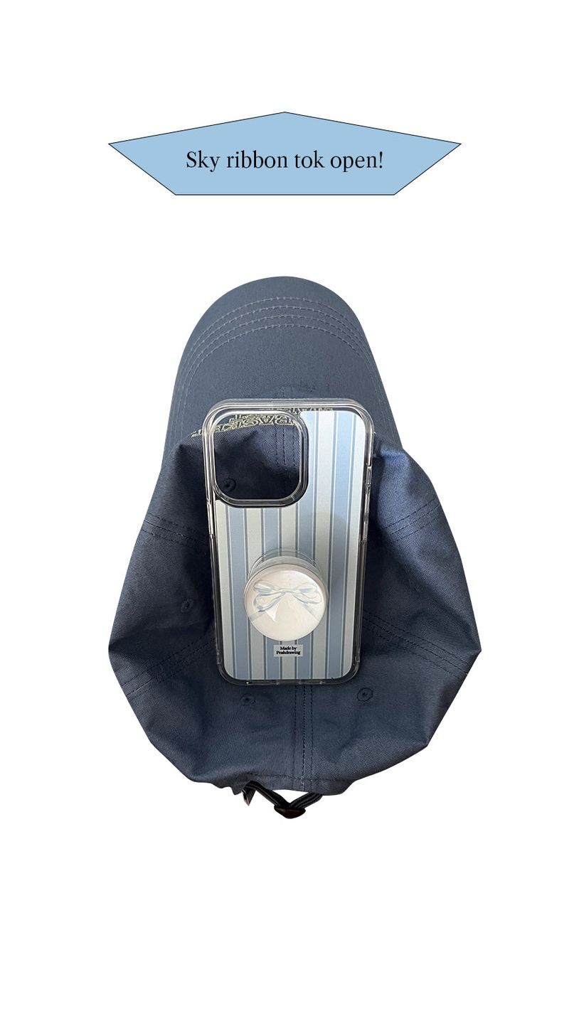 sky ribbon half-circle phone grip (half-circle tok)