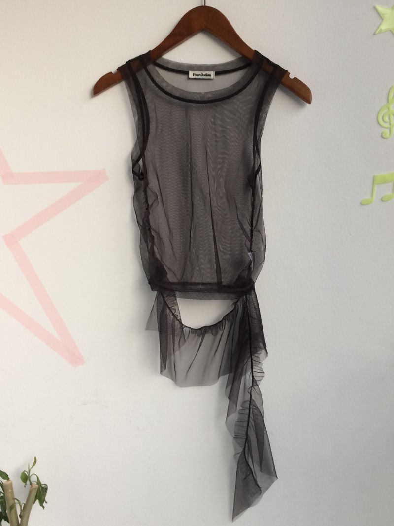see-through frill sleeveless
