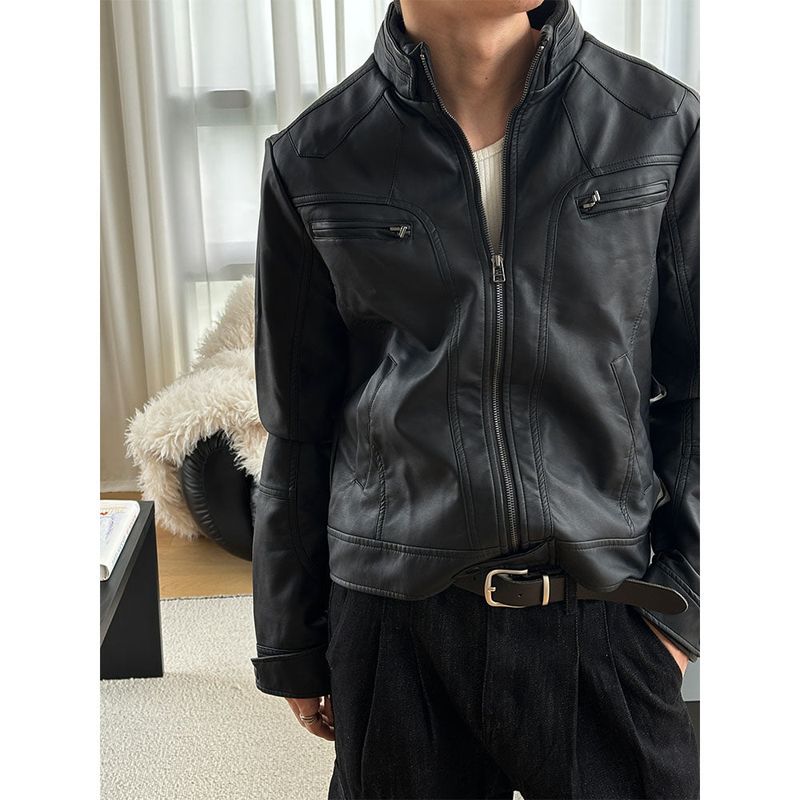 [PROMOTION] Leather zipper biker short jacket (2SIZE)