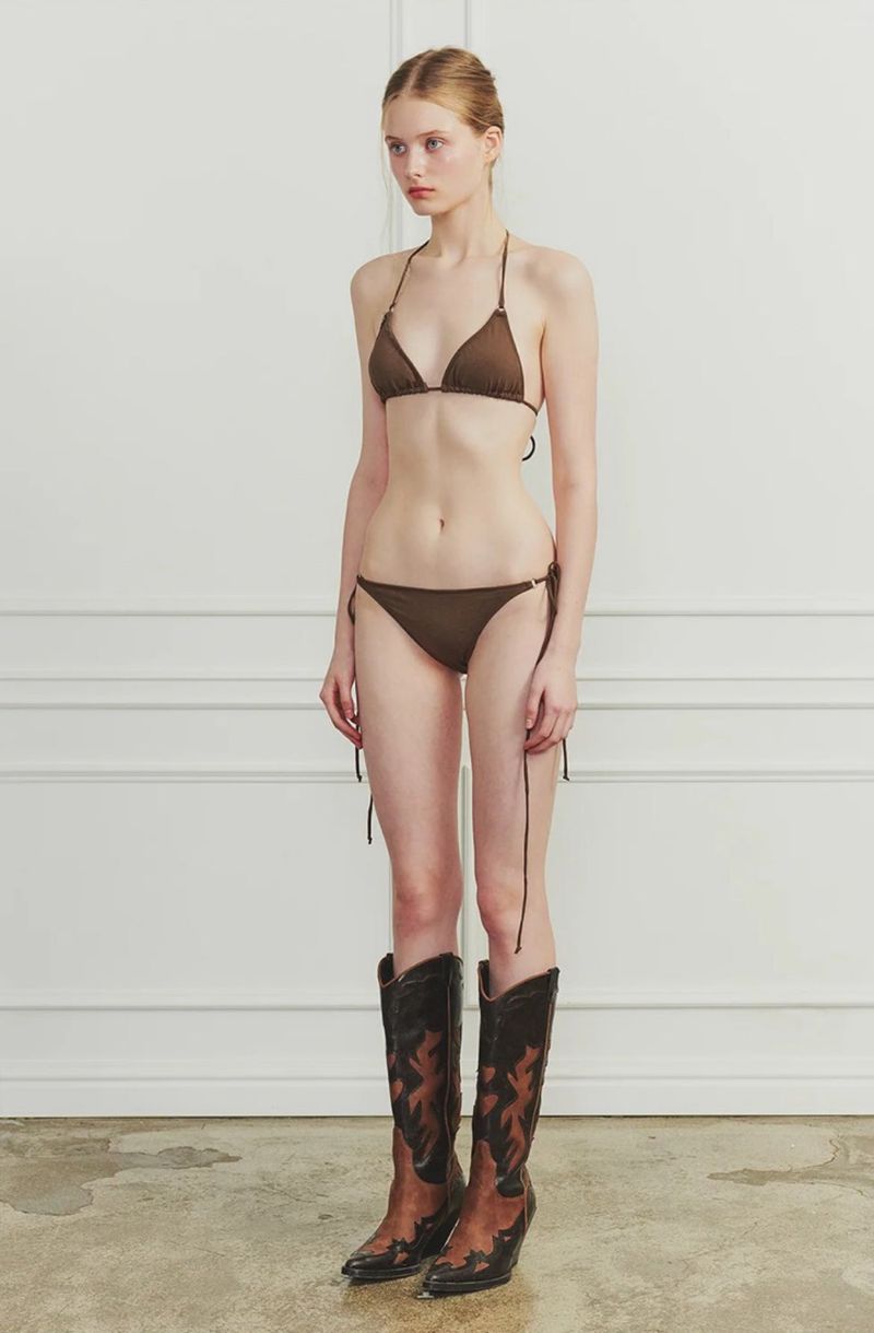 TINA STRING BIKINI SET brown
