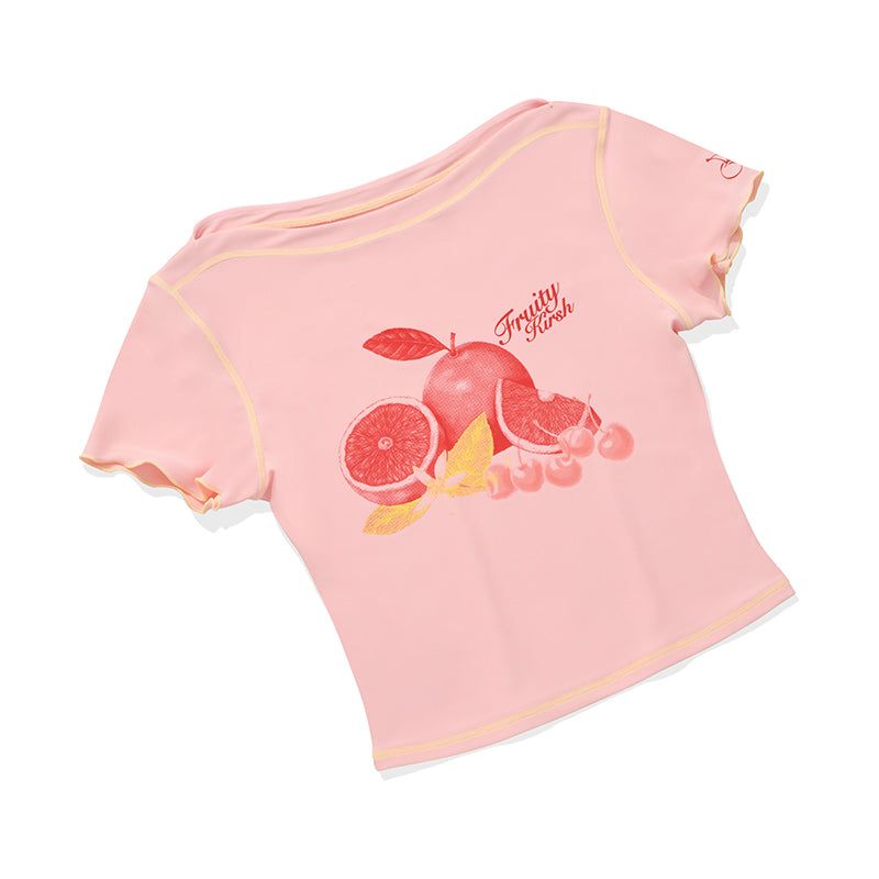 GRAPHIC POINT SHORT SLEEVE RASHGUARD [PINK]