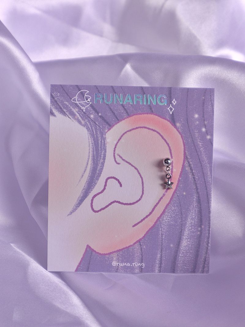 Surgical steel drop mini star piercing