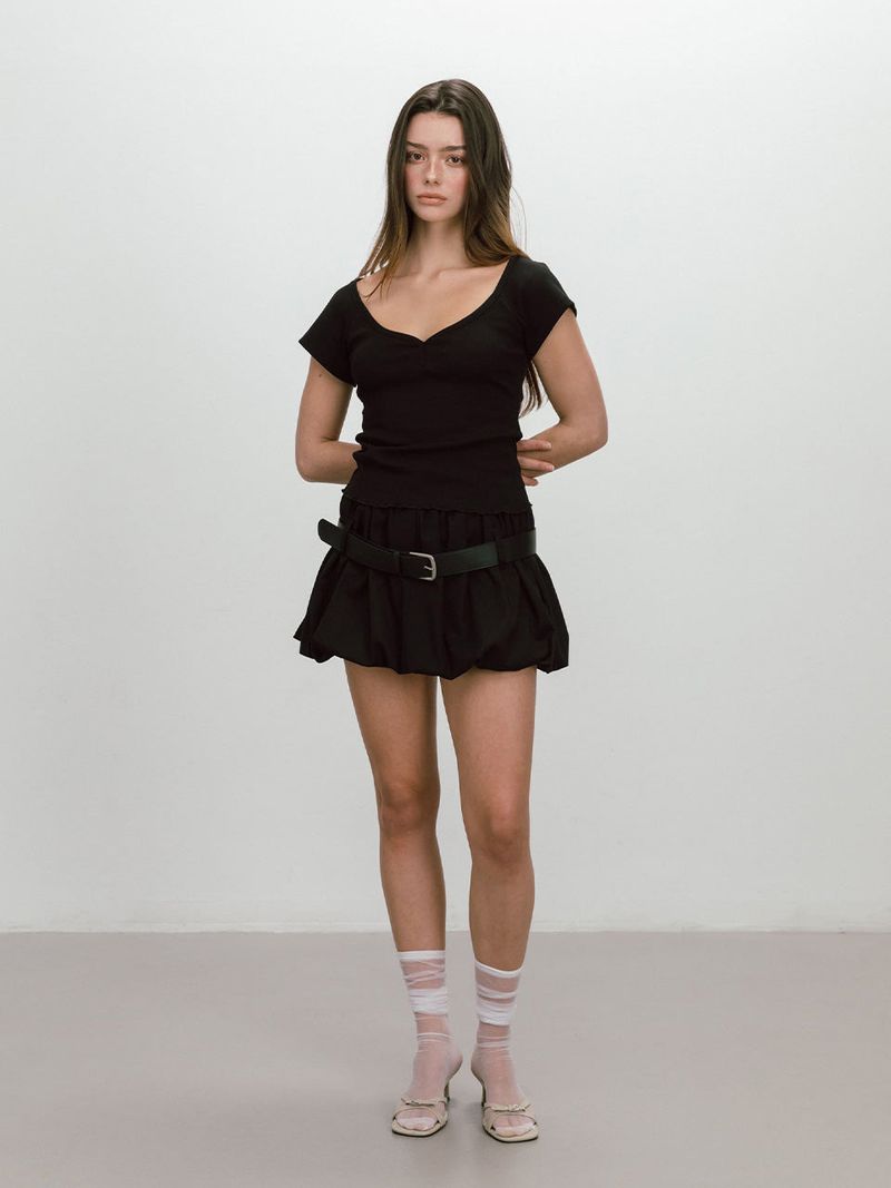 MOIFAIRE（モイフェア）の「BELTED BALLOON SKIRT / BLACK（Skirts）」