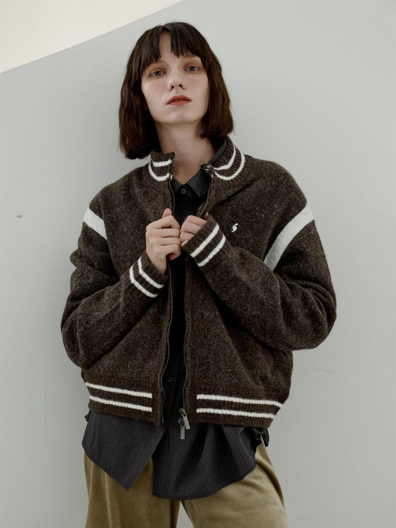 LETOILE LOVE STADIUM KNIT ZIP UP