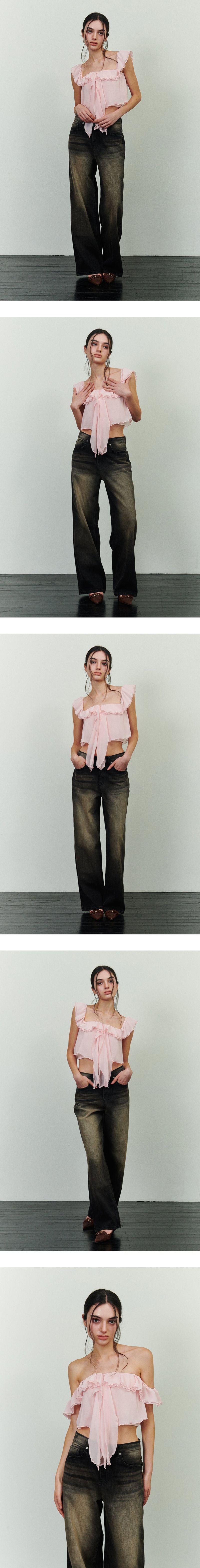 ROSALIE FRILL TOP pink