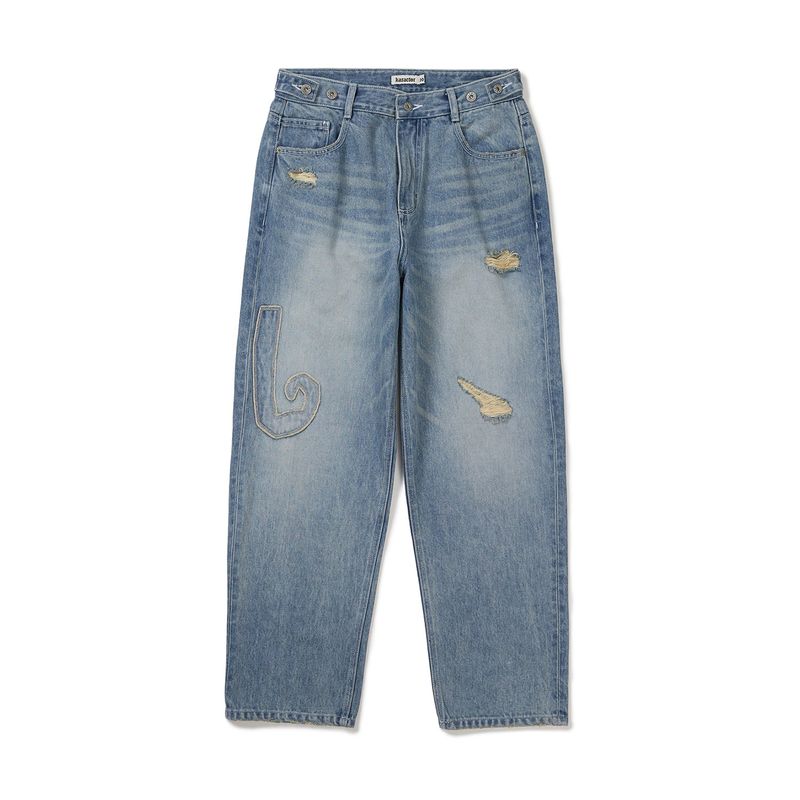 karactor（カラクター）の「Fray patch denim Pants / Light blue（Pants）」