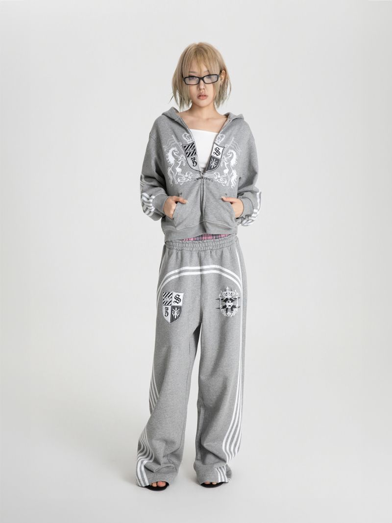 SEXXDEVIL Embroidered Stripe Zip Jacket