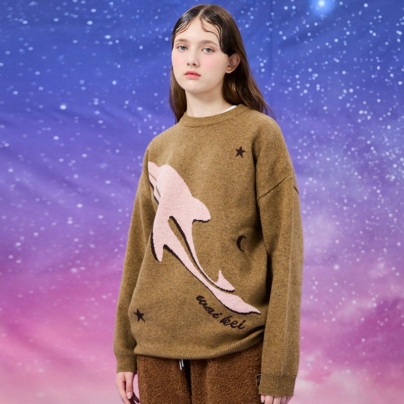 Dolphin universe crew neck knit
