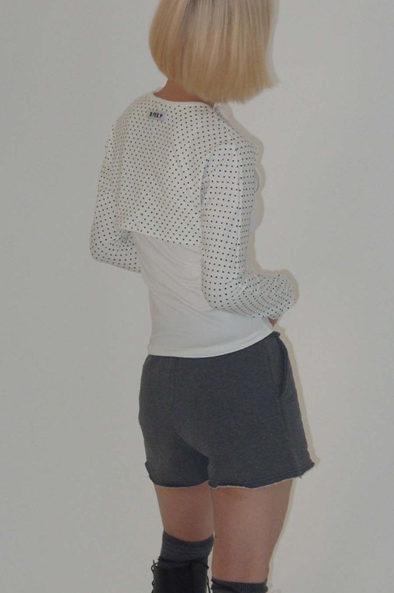 ネックストラップTシャツ_DOT WHITE