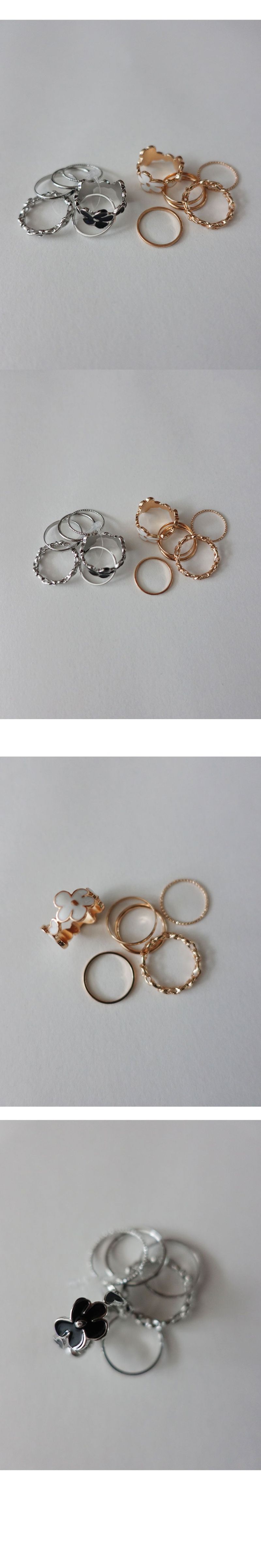 FLOWER RING SET (SILVER, GOLD 2COLORS!)