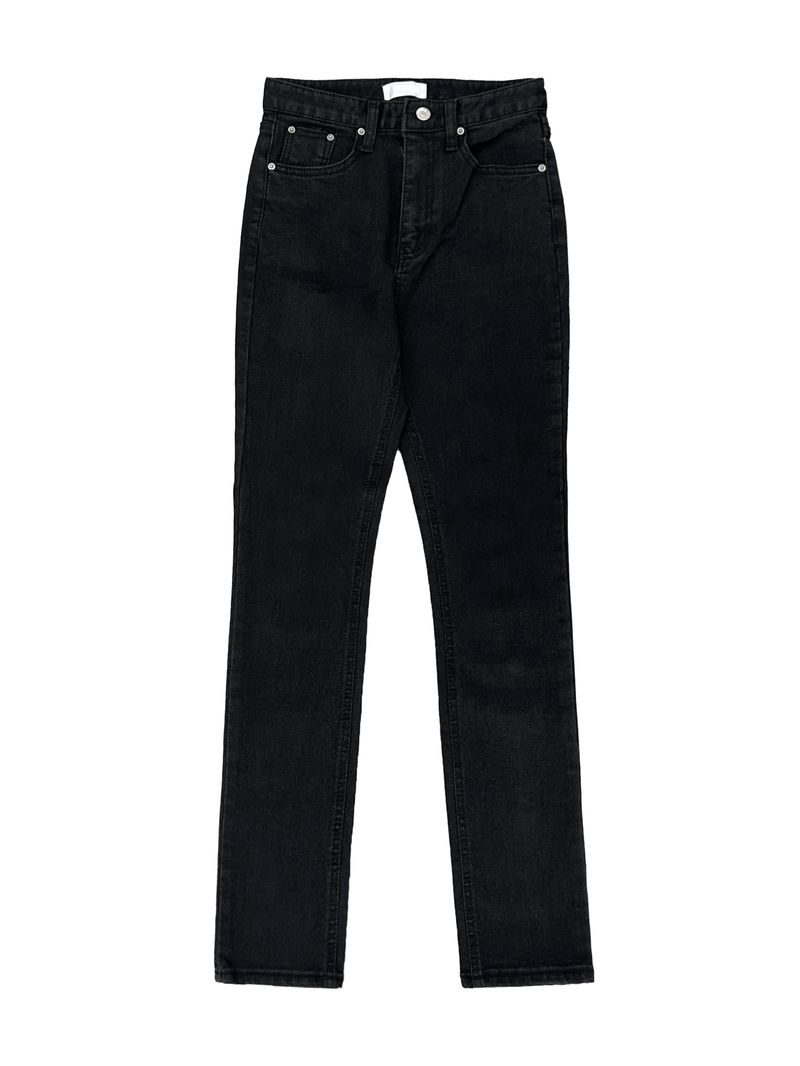 black vintage slub skinny denim