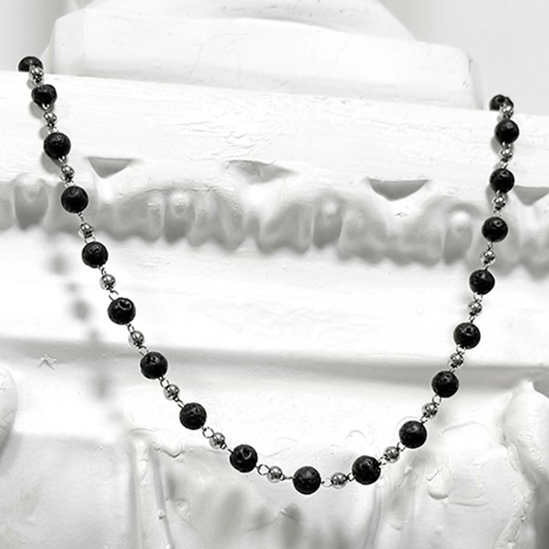 BLESSED BULLET（ブレスドブレット）の「ss-Nature beads+ chain necklace_black（Accessories）」