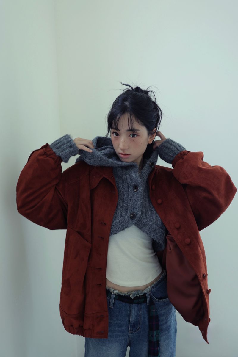 CINNAMON OVER FIT SUEDE JACKET
