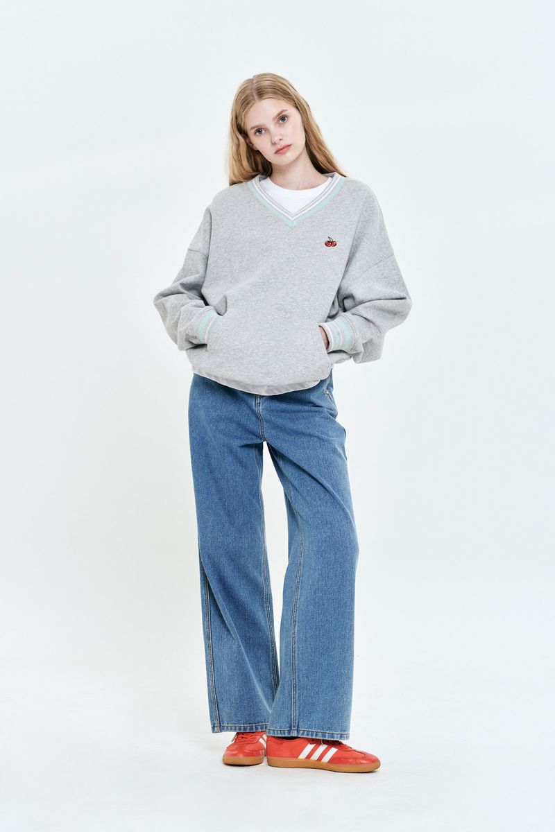 CHERRY BASIC NAPPING DENIM PANTS [BLUE]
