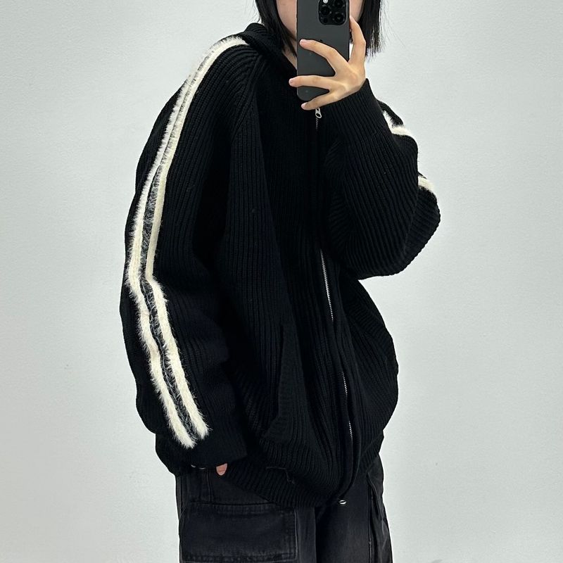 PEARCLAN（ペアクラン）の「hairy line knit zip-up（Jackets/Outerwear）」