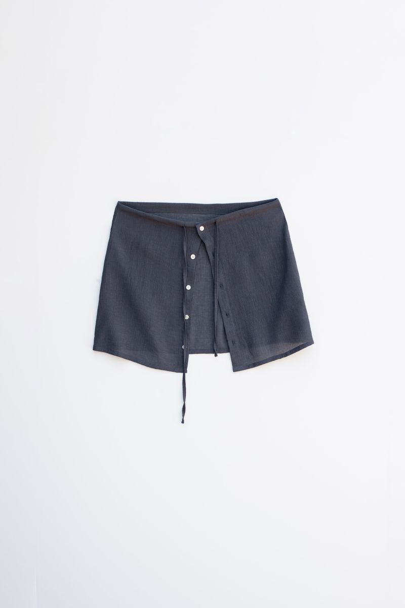 Pleat wrap cover up (Dark grey)