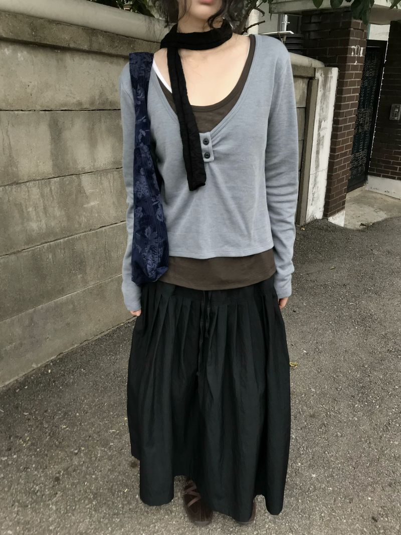 レイヤード カラーブロックティー