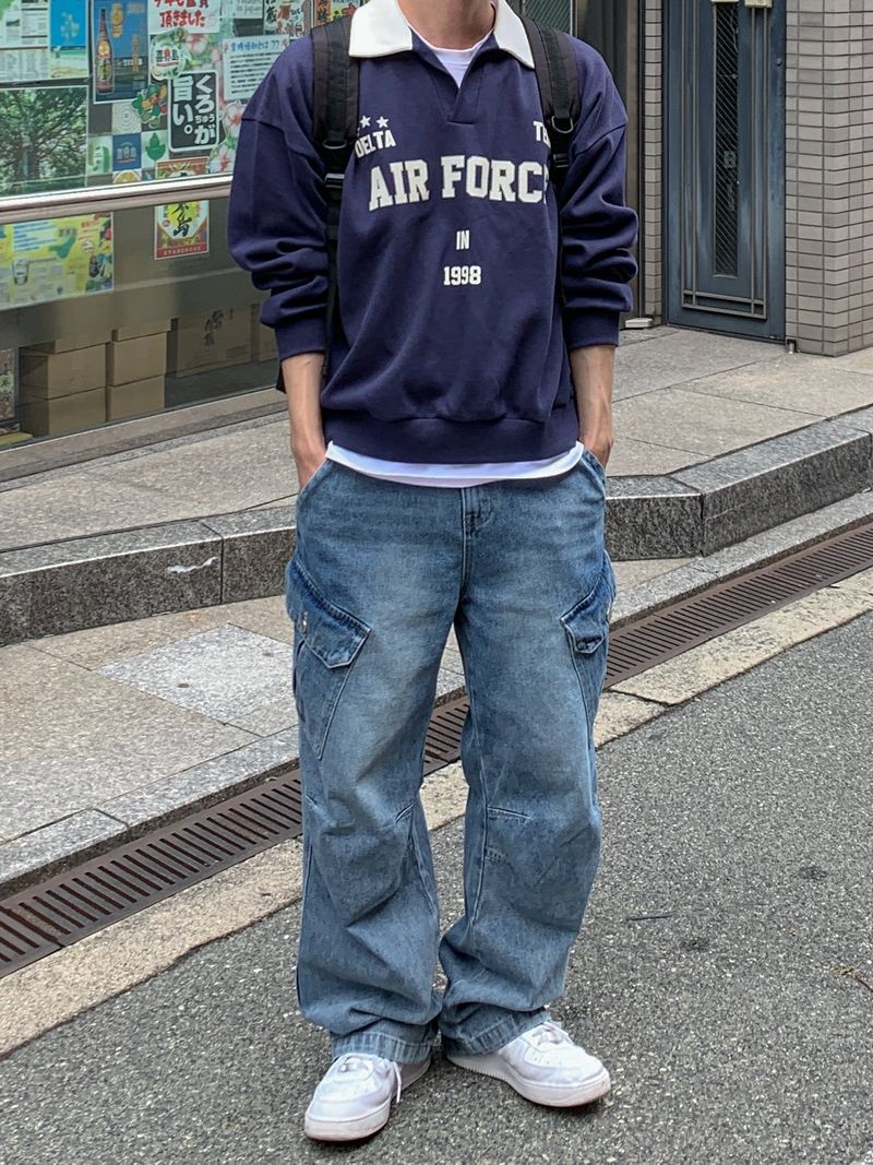 Tachi washed cargo denim pants