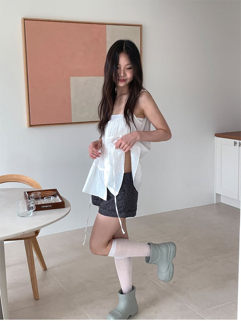 NONFADE DOT DENIM SHORTS (2C)