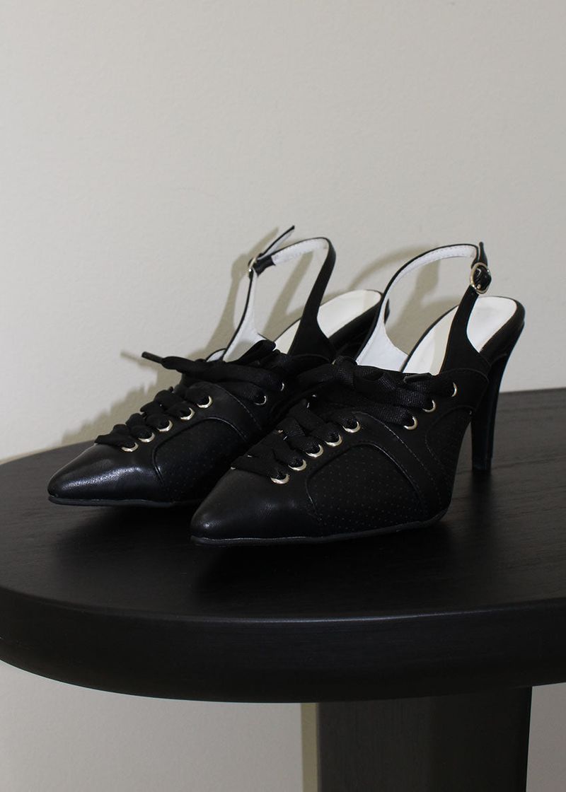 LACE-UP SLINGBACK HEEL