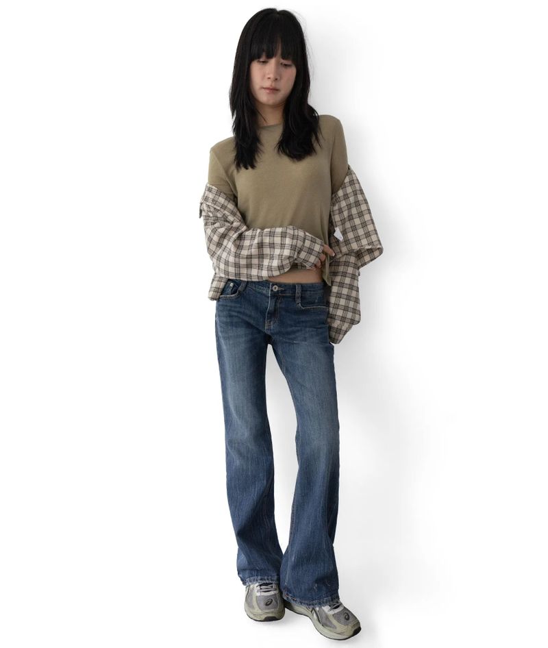 Meril Flap Pocket Low-Rise Bootcut Denim