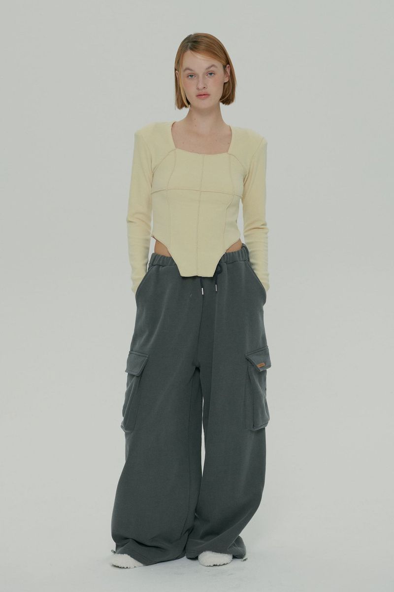 SOFT SQUARE NECK TOP / YELLOW