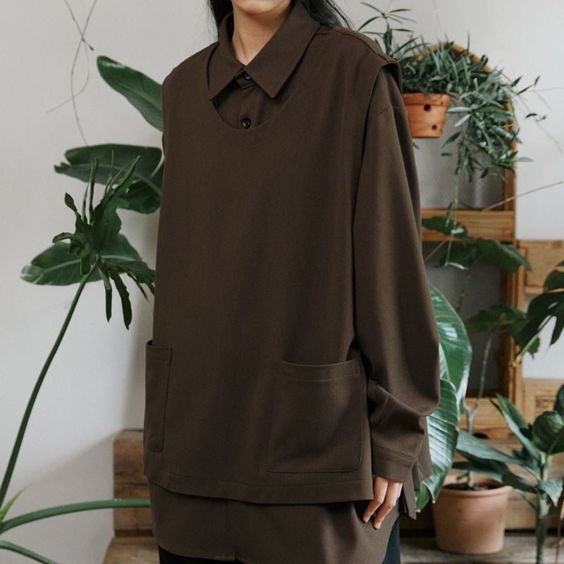 malen（マレン）の「unisex shirts vest brown（Tops）」