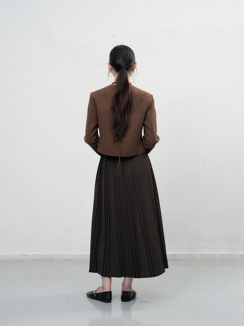 【即日発送】tie no-collar wool jacket