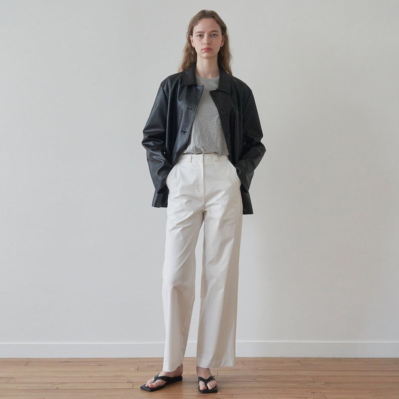 Eco leather button jacket