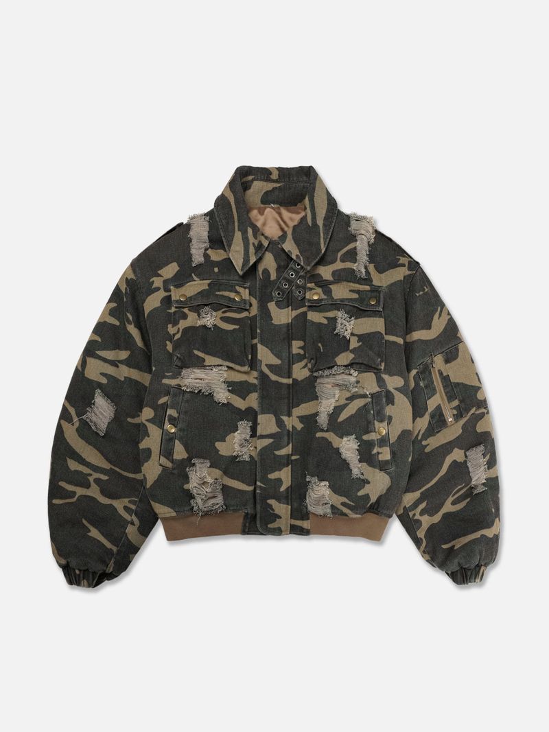 RACCOON PUFFER JACKET-CAMO