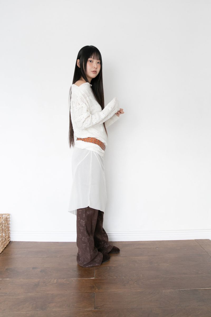 rose slim boot-cut banding pants(2colors)