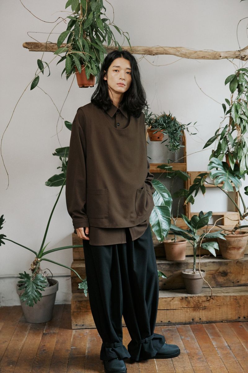 unisex shirts vest brown