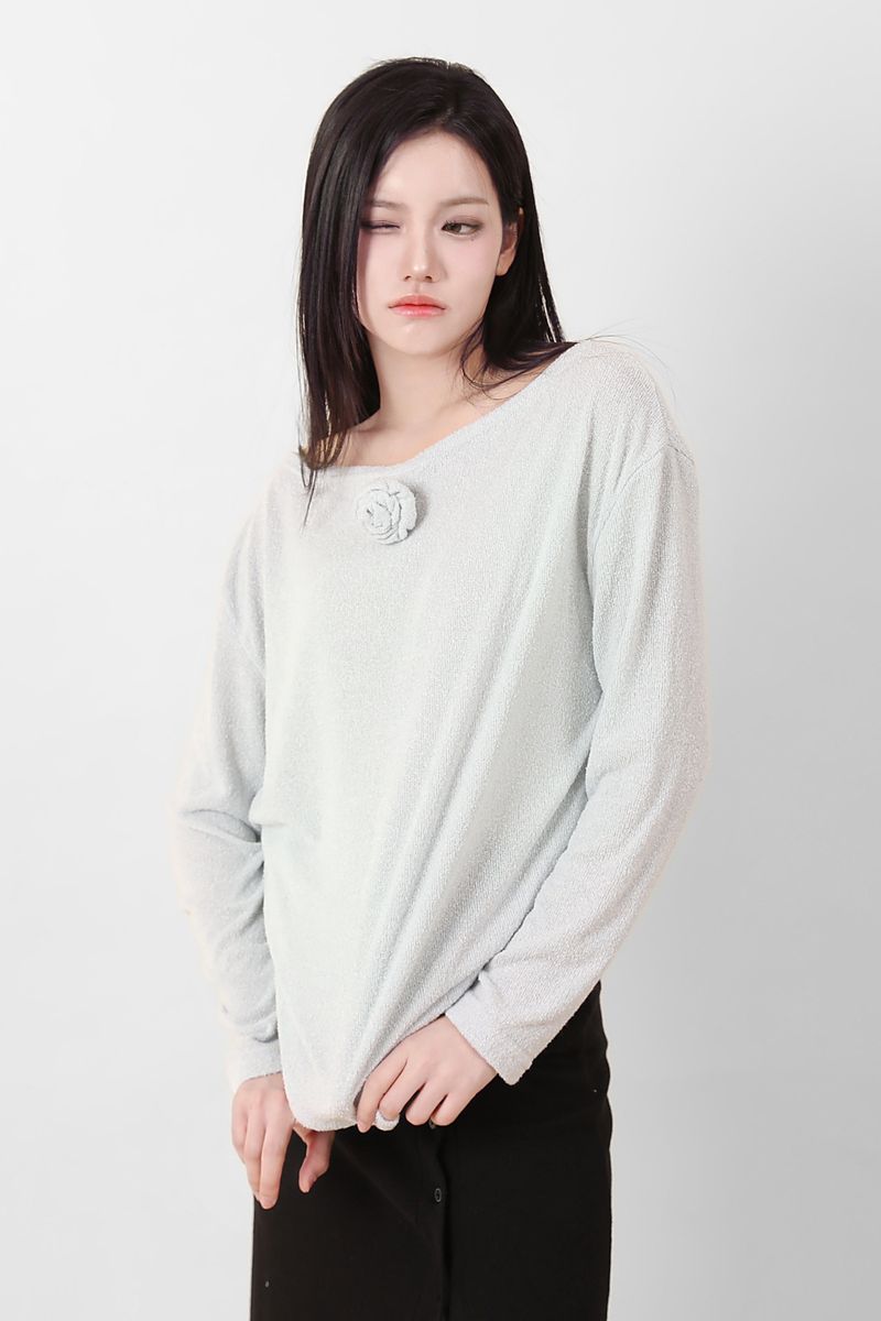 Loose Fit Corsage Knit Mint