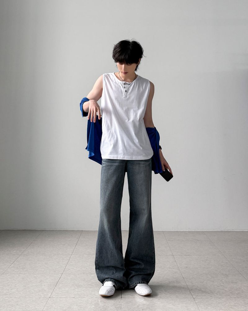 Luden Henley-Neck Sleeveless