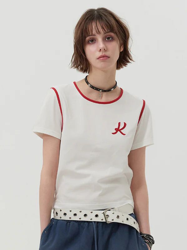 KIRSH（キルシー）の「GRAPHIC RINGER T-SHIRT - WHITE（Tops）」