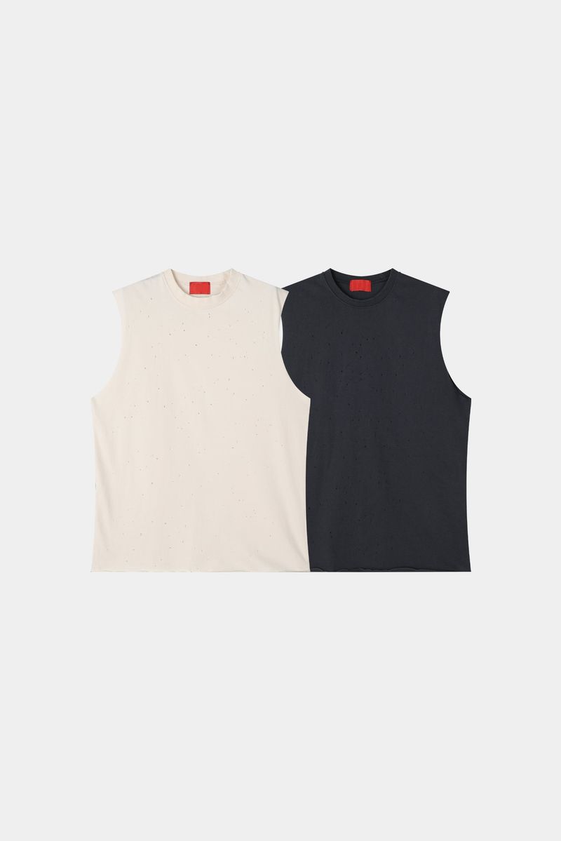 Fog Distressed Sleeveless