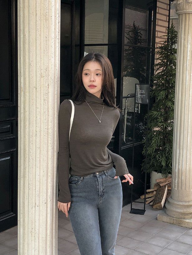 BR Layered Wave Turtle Neck T-shirt (7color)