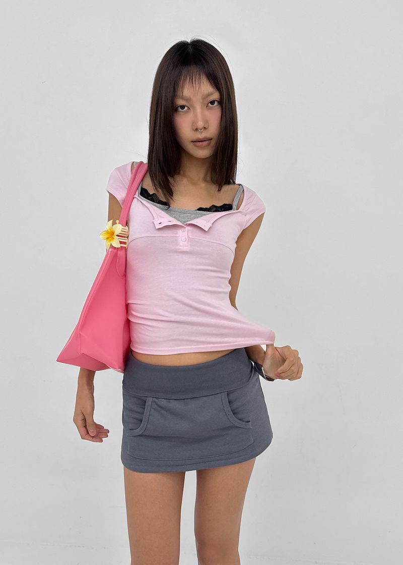BLACKUP（ブラックアップ）の「[MADE] Daychi Button Cap Sleeve Short Sleeve Top（Tops）」
