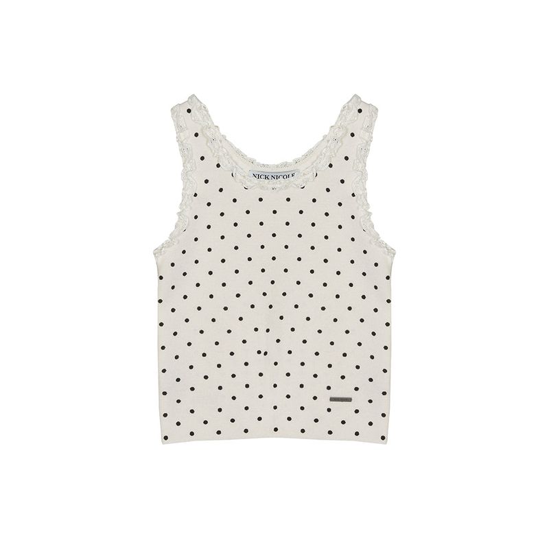 NICK&NICOLE(ニック&ニコール)の「DOT LACE SLEEVELESS TOP_LIGHT BEIGE(Tops)」