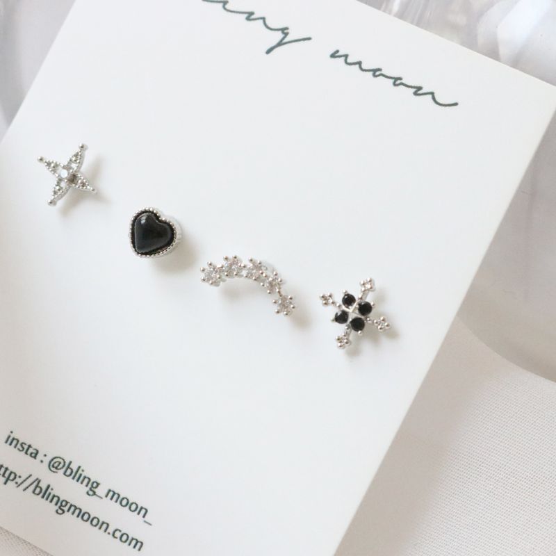 [4 set] glitter piercing set