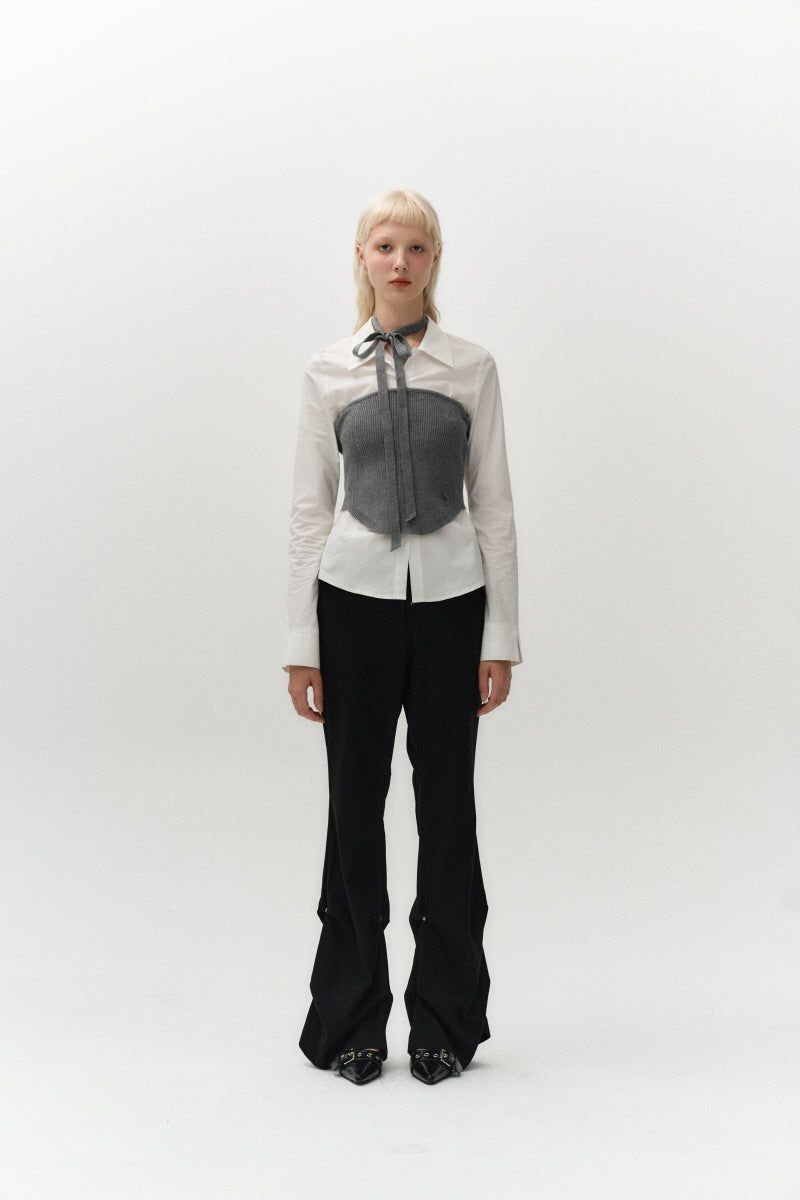 scarf top knit (grey)