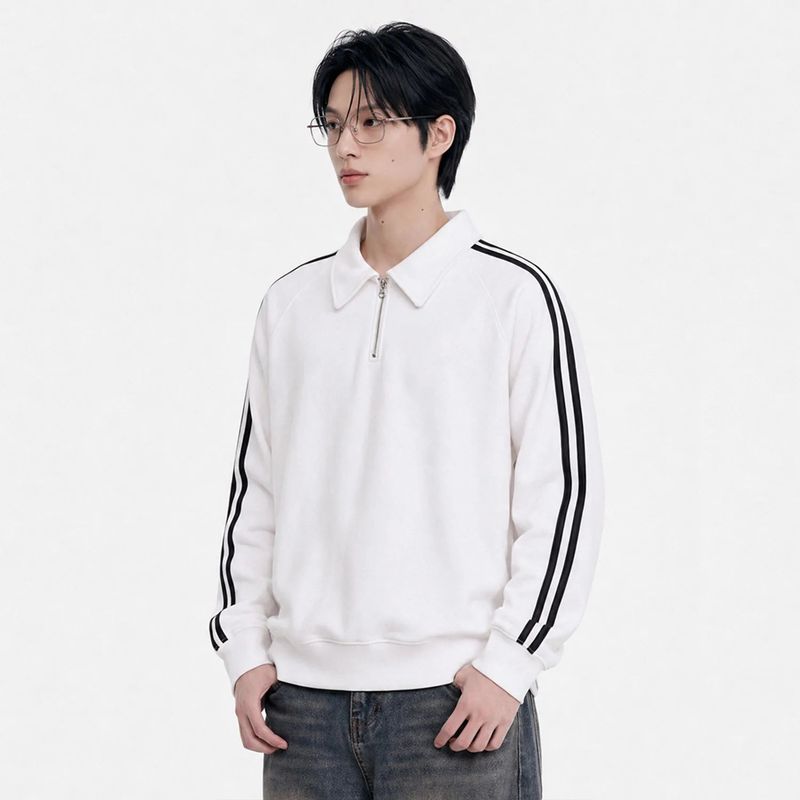 standard collar half zip-up (2color)