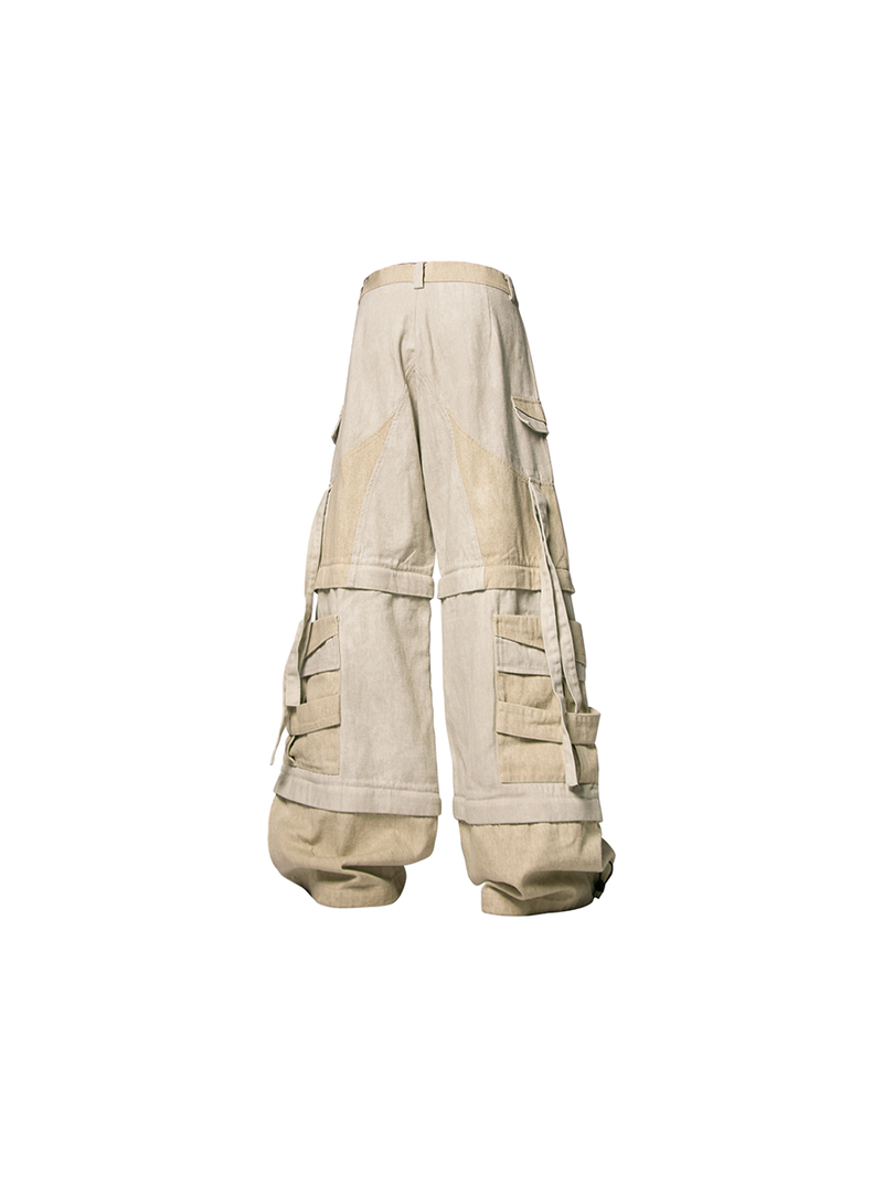 RELABEL Three-dimensional Composition (Boundaries) Six/Eight/Ten/Twelve-quarter Detachable Patchwork Work Trousers