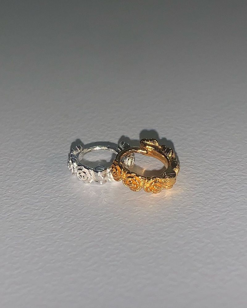  (silver925) ミニローズワンタッチピアス *gold