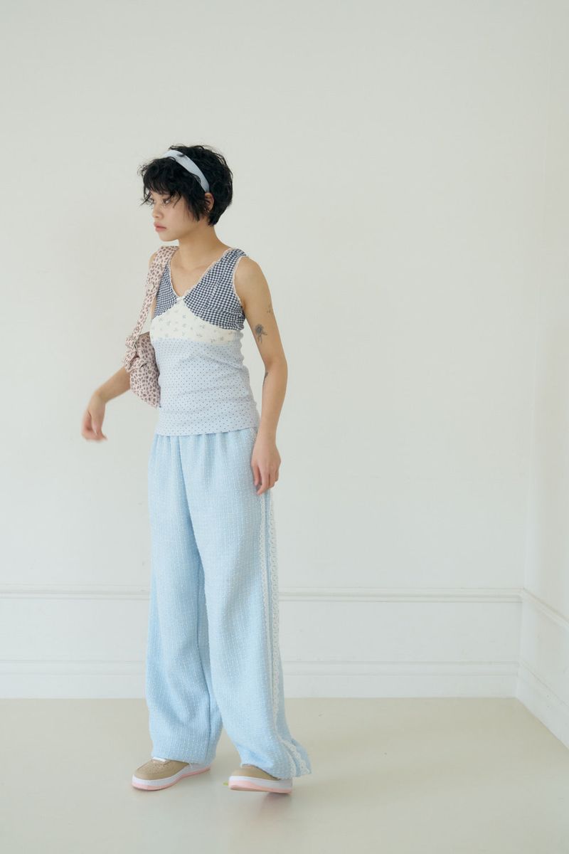 POSY LACE TOP (BLUE)