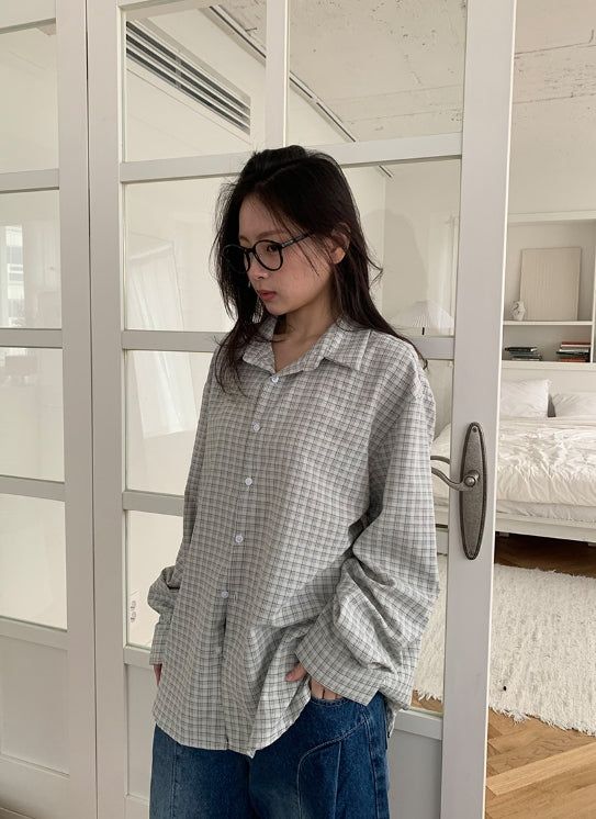 BAON（バオン）の「[unisex] シルミチェック長袖シャツ（トップス）」