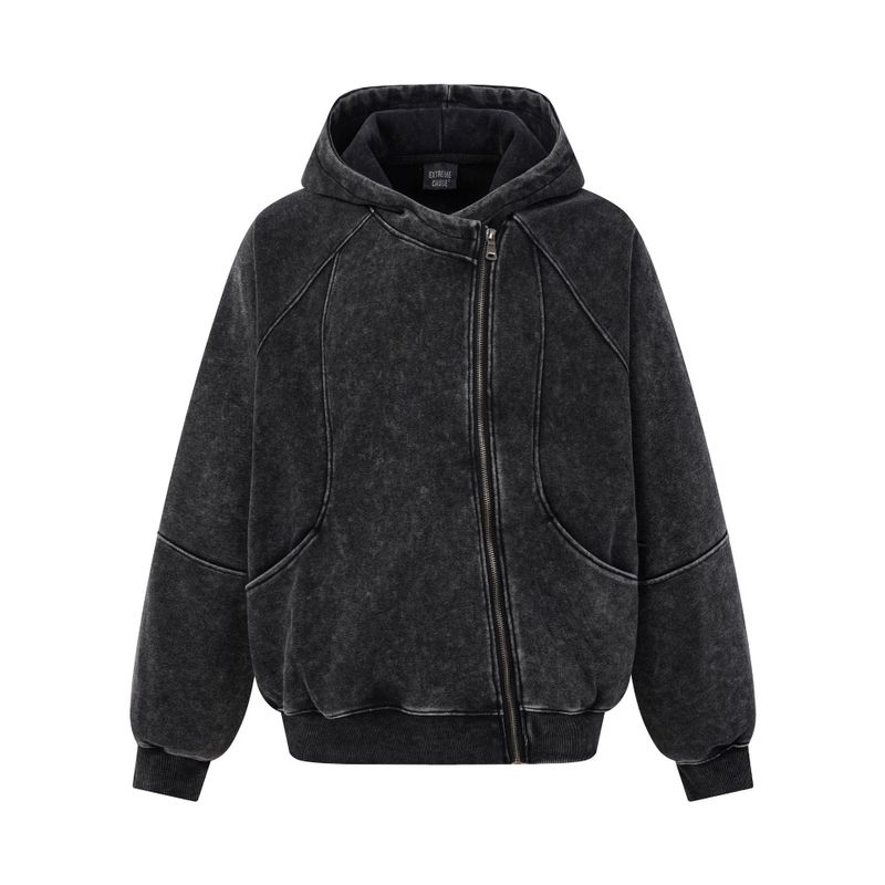 Aerin Washed Seam Zip Hoodi