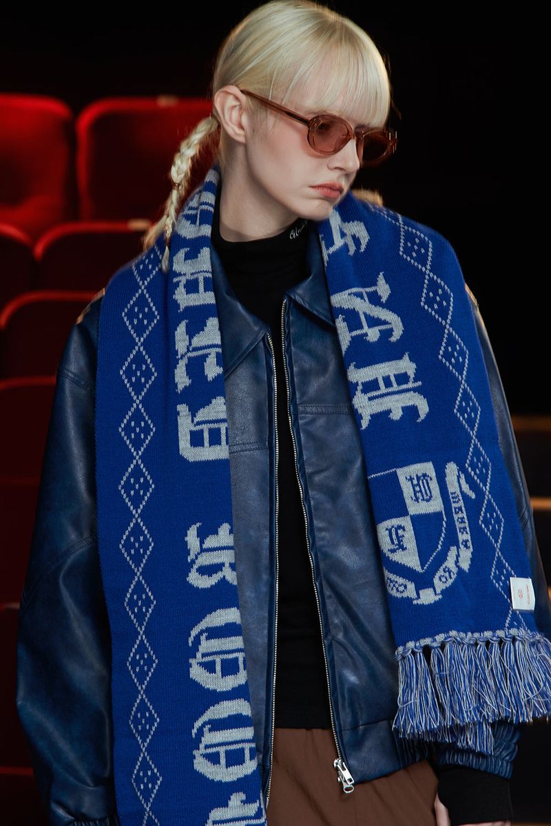 GOTHIC LOGO MUFFLER / BLUE&GREY